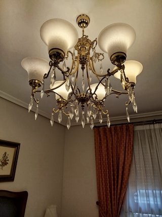 Lámpara de techo con lágrimas de cristal
