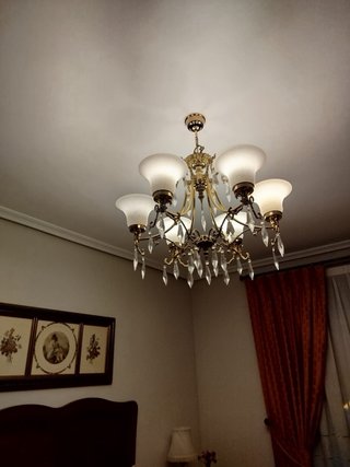 Lámpara de techo con lágrimas de cristal