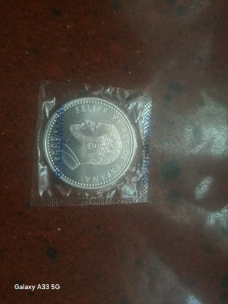 Moneda Plata X Aniversario Proclamación Rey Felipe