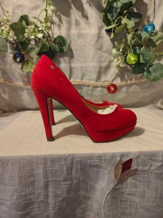 Zapatos tacón plataforma Mariamare rojo T.36