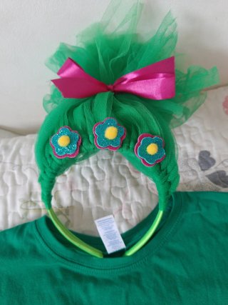 Disfraz Troll Poppy Casero.Talla 8 años
