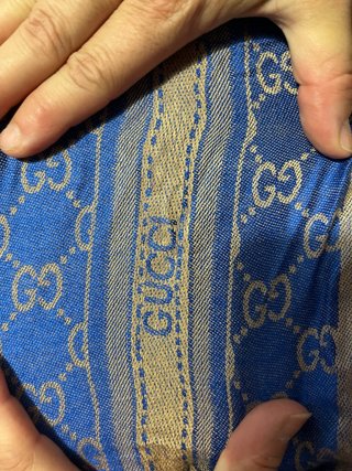 Bufanda Gucci Azul y Beige