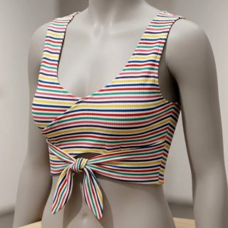 Crop top de rayas multicolor