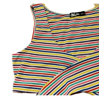 Crop top de rayas multicolor