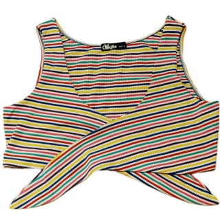 Crop top de rayas multicolor