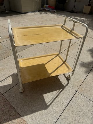Mesa camarera auxiliar metal y madera