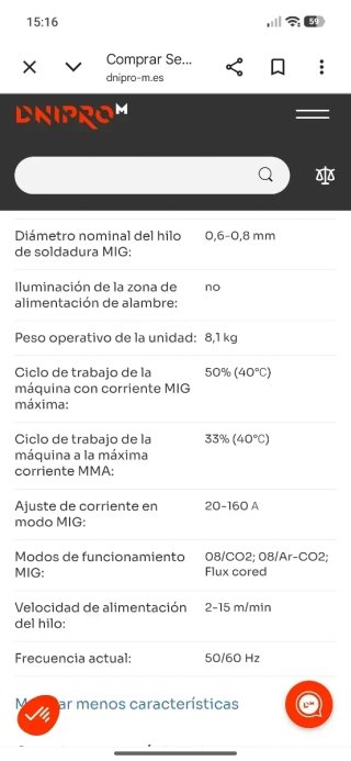 Soldadora Inversora Dnipro-M MG-16DX MIG/MMA