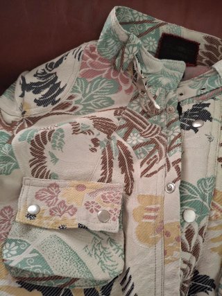 Chaqueta militar vintage estampada