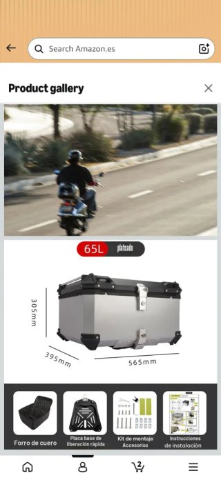 Bauletto Moto Qawner 65L Aluminio