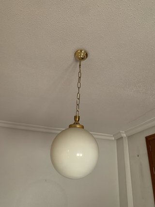 Lámpara colgante esfera cristal dorada