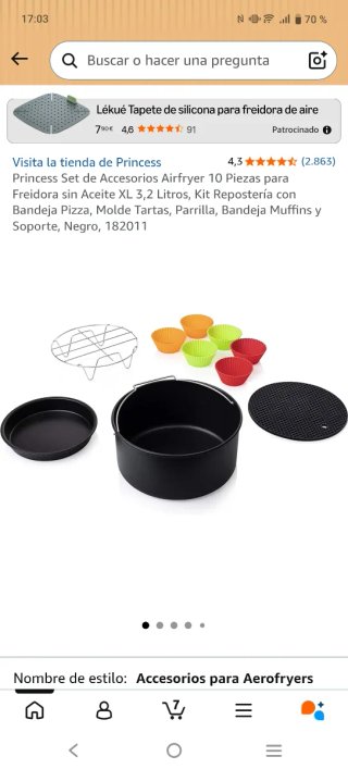 Set Accesorios Airfryer Princess 10 Piezas