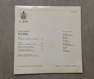 Vinilo Single Bambi Cuentos Disney (Español)