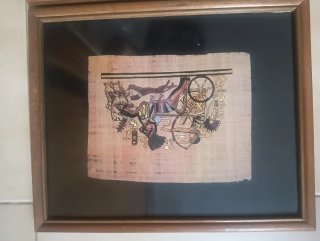 3 Láminas Papiro Egipcio Marco Madera