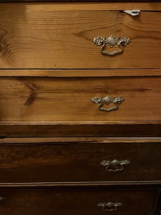 Armario madera maciza de pino 2 puertas 4 cajones