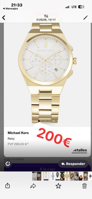 Costo 300€ Reloj Michael Kors