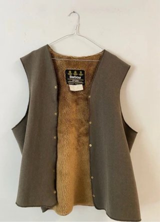 Giubbotto Barbour con fodera in pile marrone/verde
