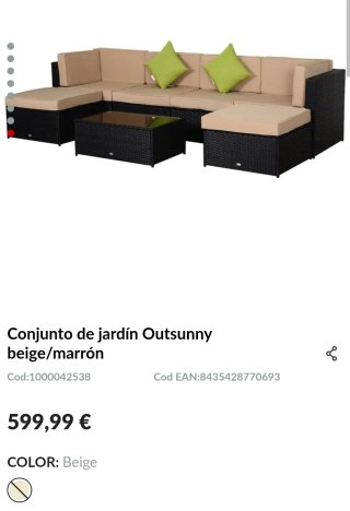 Sofá modular terraza exterior ratán