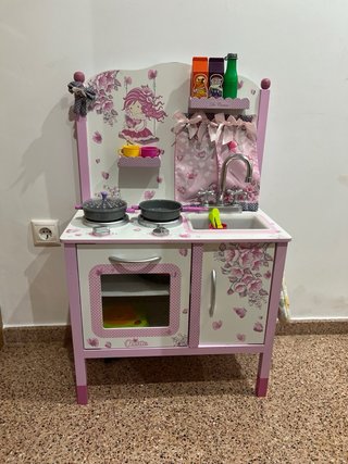 Cocina de juguete infantil rosa
