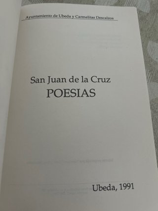San Juan de la Cruz Poesías Úbeda 1991