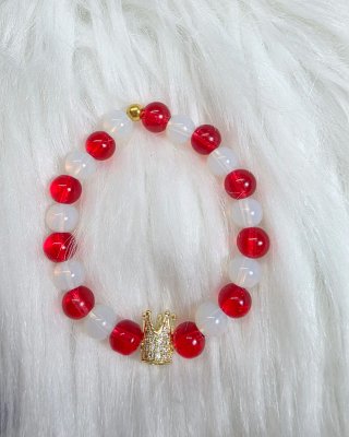 Pulsera yoruba Elástica de Cristal y Acero Inox