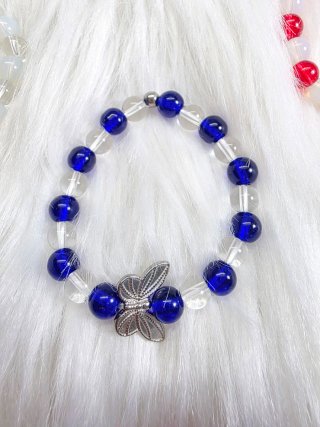 Pulsera yoruba Elástica de Cristal y Acero Inox