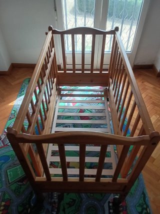 Cuna madera maciza 120x65x90 cm
