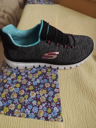 Zapatillas Skechers Mujer Talla 38 Gris Rosa