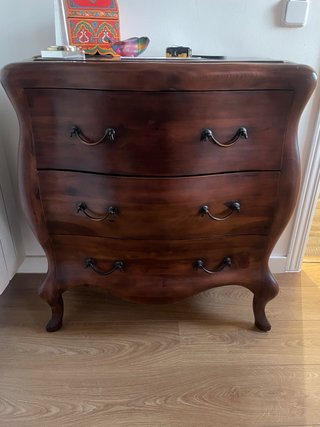 Conjunto aparador entrada madera y espejo