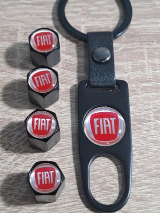 Tapones Válvula Fiat + Llavero