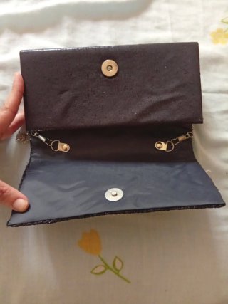 Bolso de fiesta plateado y negro