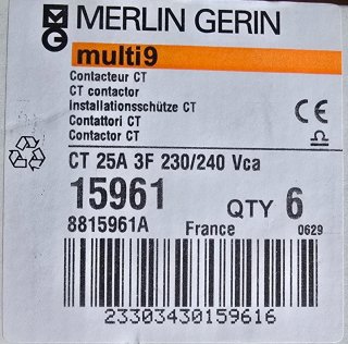 3 Contactores Merlin Gerin multi9 CT 25A/3 polos