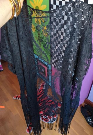 Kimono Shein Curve Talla 3XL Negro