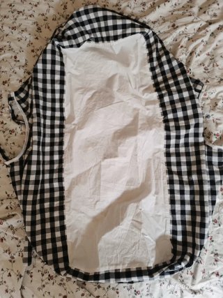 Funda capazo carrito bebé cuadros blanco y negro