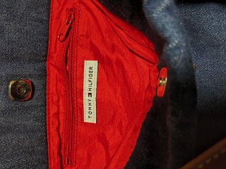 Bolso vaquero azul y marrón