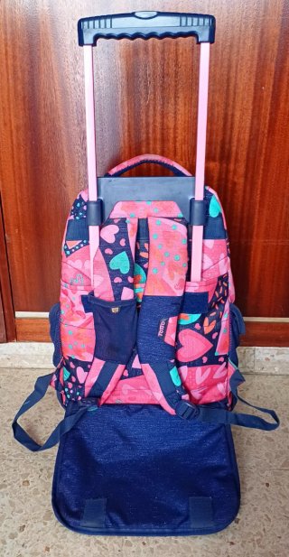 Mochila Totto con ruedas azul y rosa