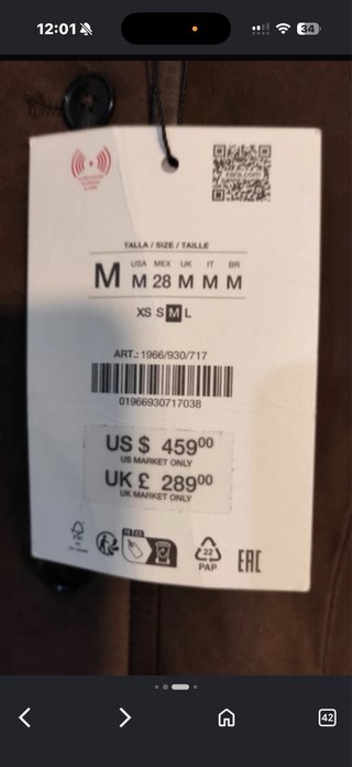 Chaqueta Zara Suede Marrón