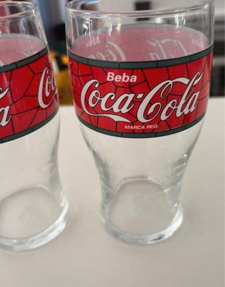 Lote 5 Vasos Coca-Cola Vintage Cristal