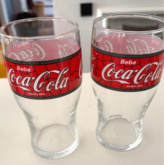 Lote 5 Vasos Coca-Cola Vintage Cristal