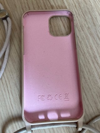 Funda iPhone 12 Rosa Pastel con Cuerda