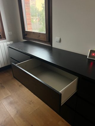 Cómodas de madera negra 3 cajones