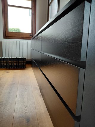 Cómodas de madera negra 3 cajones