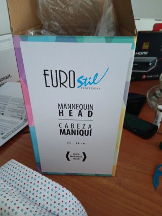 Cabeza Maniquí Peluquería Marrón