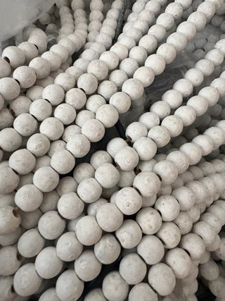 Lampadario perle legno E27 retrò vintage