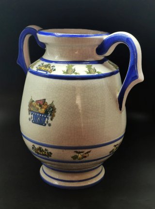 Precioso jarrón grande antiguo cerámica craquelada
