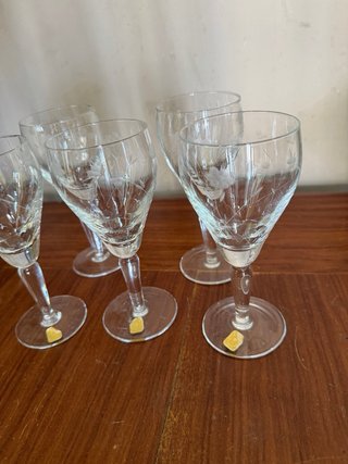 Set di 6 Calici in Cristallo - con Inicisioni.