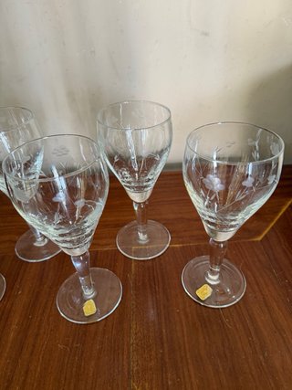 Set di 6 Calici in Cristallo - con Inicisioni.