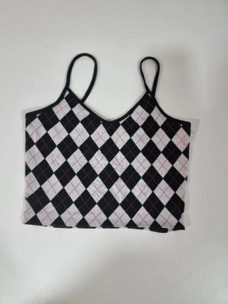 Crop top tirantes estampado rombos