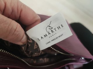 Bolso bandolera Lamarthe Paris piel burdeos