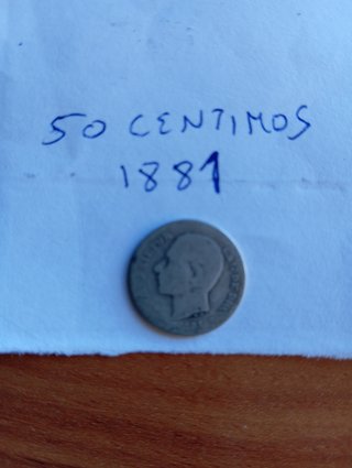 1 Peseta Alfonso XII 1876 y 50 céntimos 1881