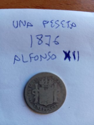 1 Peseta Alfonso XII 1876 y 50 céntimos 1881